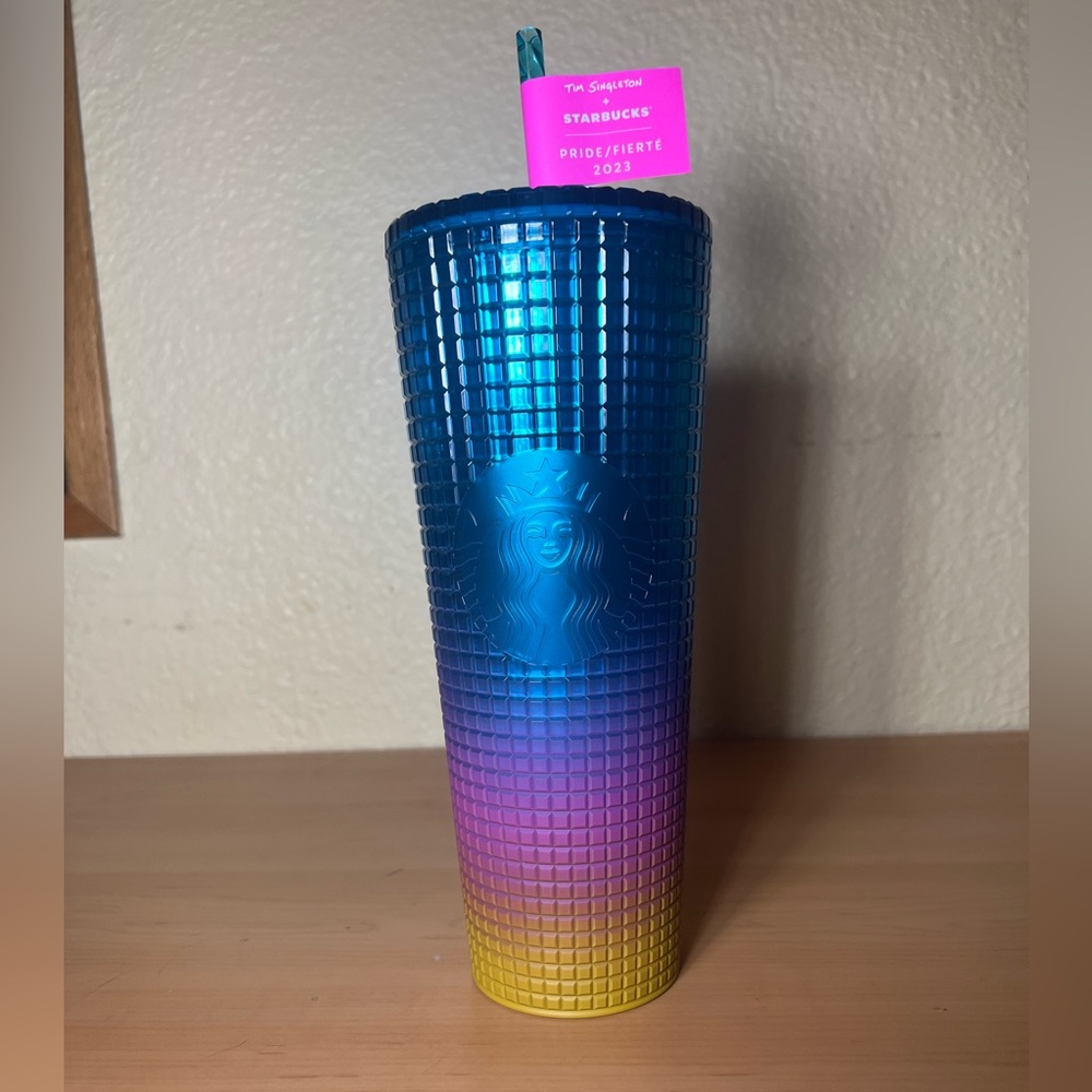 2023 Pride Starbucks Tim Singleton Rainbow Grid Tumbler 24oz Venti Cup